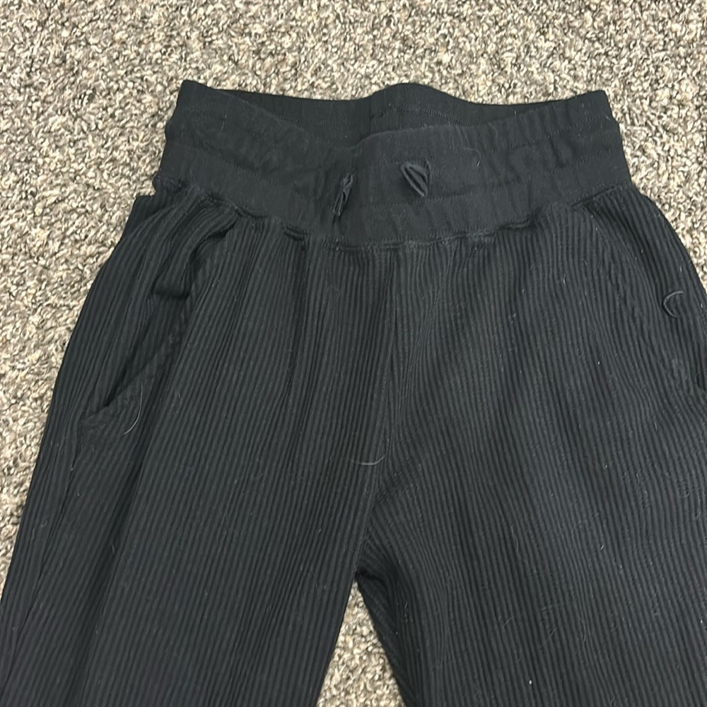Ziya black waffleknit joggers